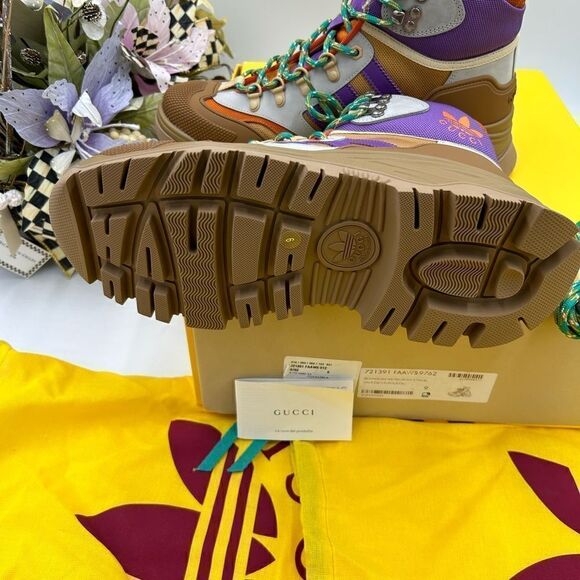 Men’s Gucci X Adidas, lace up trainer boots size 9, made in Italy - Picture 9 of 9